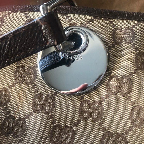 Gucci GG Canvas Leather Tote Bag - Picture 3 of 7
